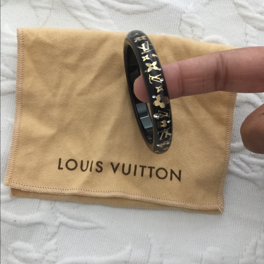 Louis Vuitton Black Bracelet with Gold Accents